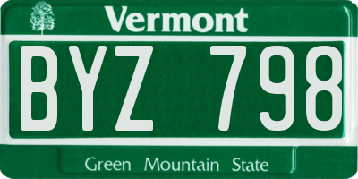 VT license plate BYZ798