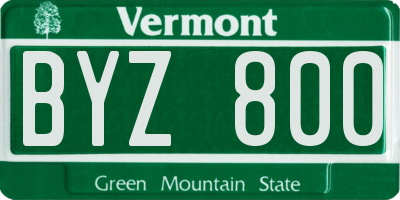 VT license plate BYZ800