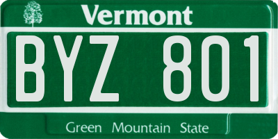 VT license plate BYZ801