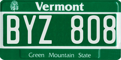 VT license plate BYZ808