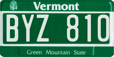 VT license plate BYZ810