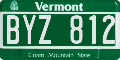 VT license plate BYZ812