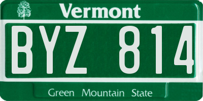 VT license plate BYZ814