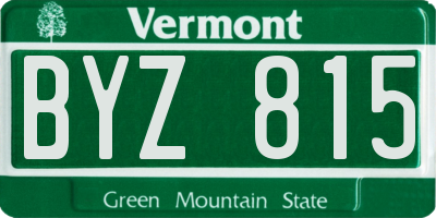 VT license plate BYZ815