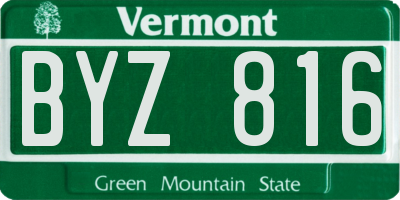 VT license plate BYZ816