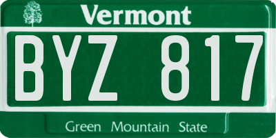 VT license plate BYZ817