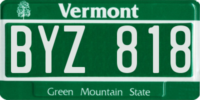 VT license plate BYZ818