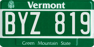 VT license plate BYZ819