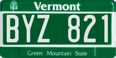 VT license plate BYZ821