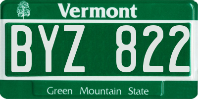VT license plate BYZ822