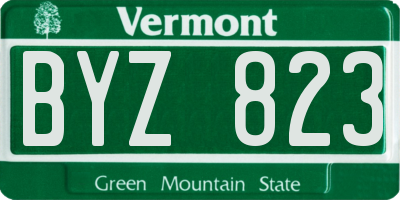 VT license plate BYZ823