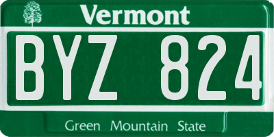 VT license plate BYZ824