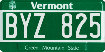 VT license plate BYZ825
