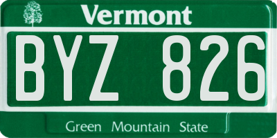 VT license plate BYZ826