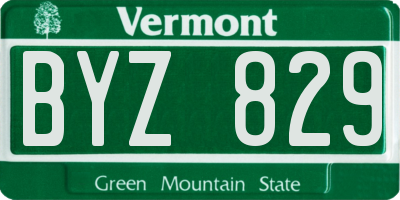 VT license plate BYZ829
