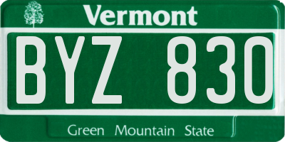 VT license plate BYZ830