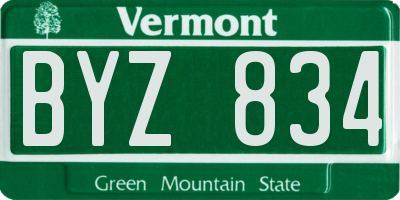 VT license plate BYZ834