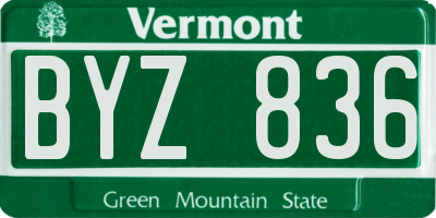 VT license plate BYZ836