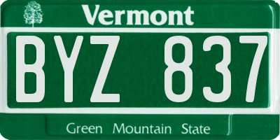 VT license plate BYZ837