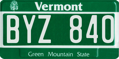 VT license plate BYZ840