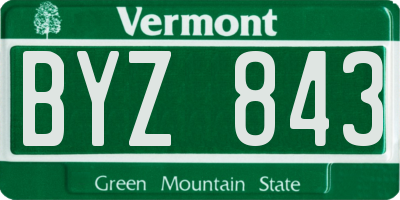 VT license plate BYZ843