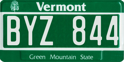 VT license plate BYZ844