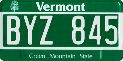 VT license plate BYZ845