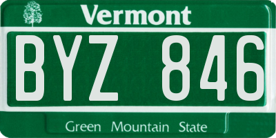 VT license plate BYZ846