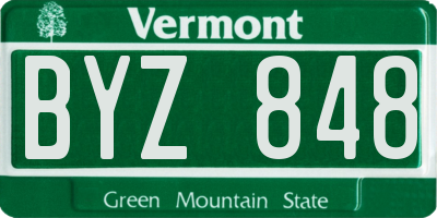 VT license plate BYZ848