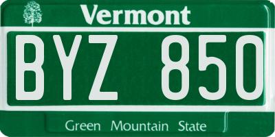 VT license plate BYZ850