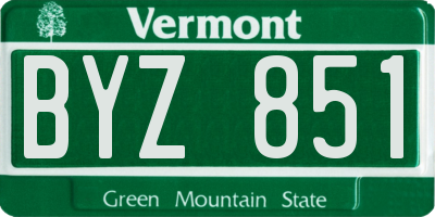 VT license plate BYZ851