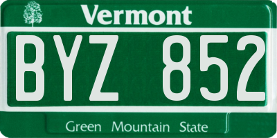 VT license plate BYZ852