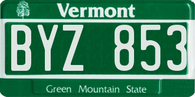 VT license plate BYZ853