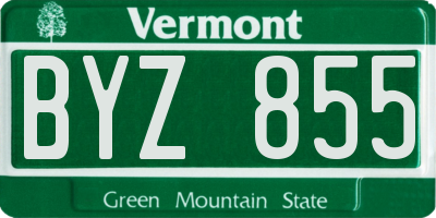 VT license plate BYZ855
