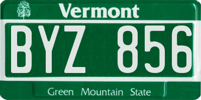 VT license plate BYZ856