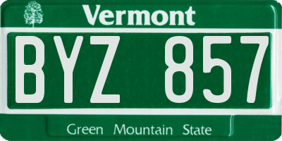 VT license plate BYZ857