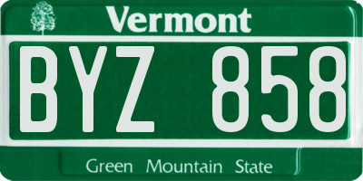 VT license plate BYZ858