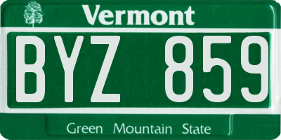 VT license plate BYZ859