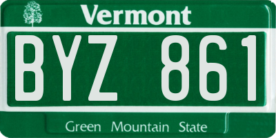 VT license plate BYZ861