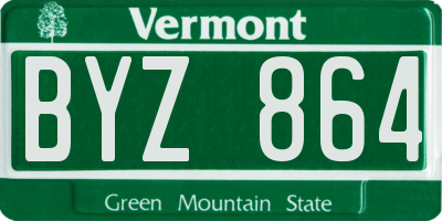 VT license plate BYZ864