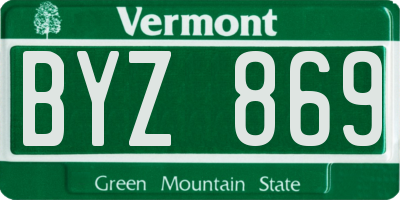 VT license plate BYZ869