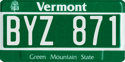 VT license plate BYZ871
