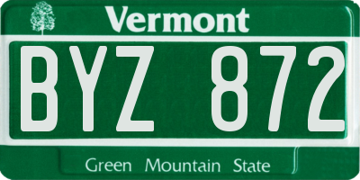 VT license plate BYZ872