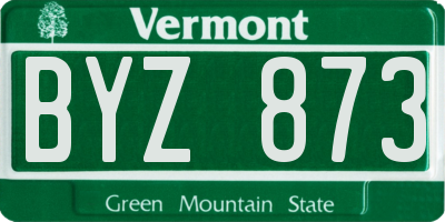 VT license plate BYZ873