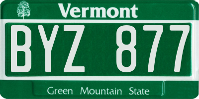 VT license plate BYZ877