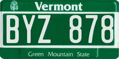 VT license plate BYZ878