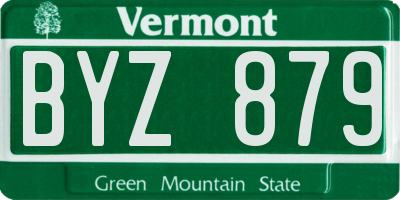 VT license plate BYZ879