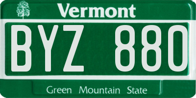 VT license plate BYZ880
