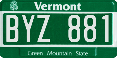 VT license plate BYZ881