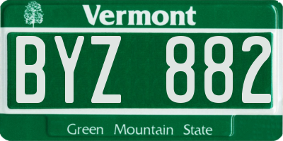VT license plate BYZ882